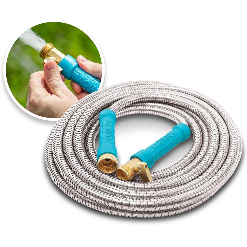 [Amazon] Aqua Joe 25' HeavyDuty Stainless Steel Garden Hose 9.97